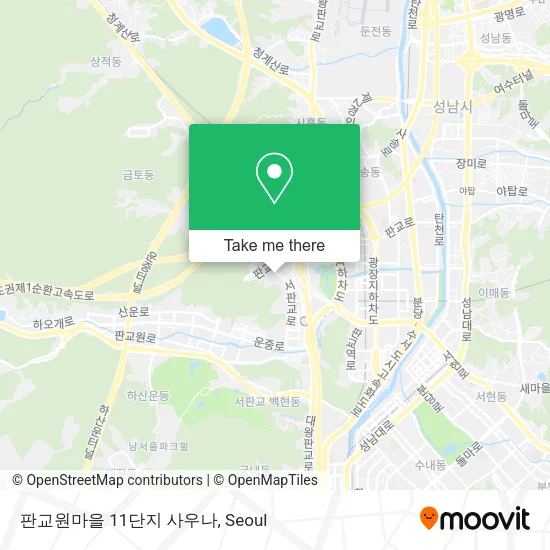 판교원마을 11단지 사우나 map