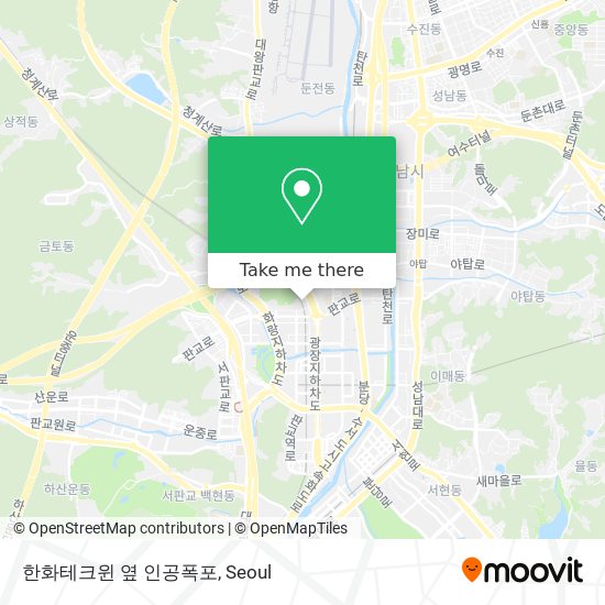 한화테크윈 옆 인공폭포 map