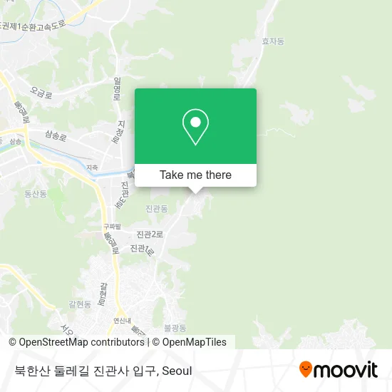 북한산 둘레길 진관사 입구 map