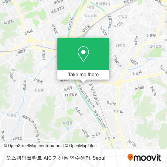 오스템임플란트 AIC 가산동 연수센터 map