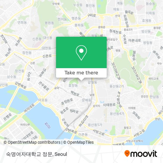숙명여자대학교 정문 map