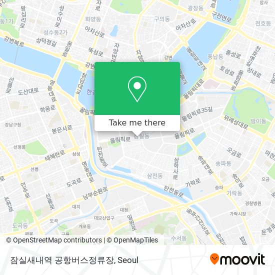 잠실새내역 공항버스정류장 map