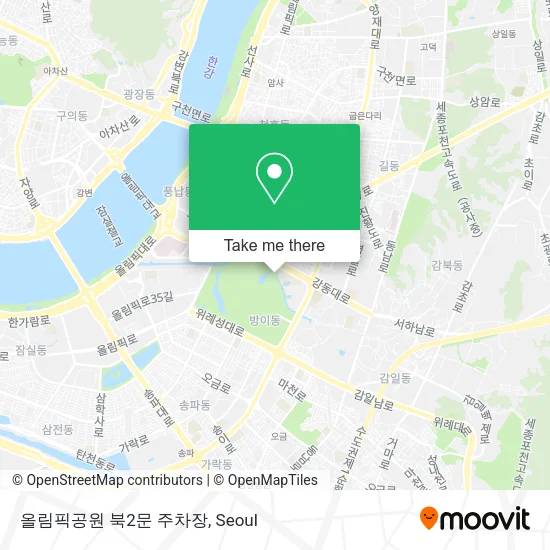 올림픽공원 북2문 주차장 map
