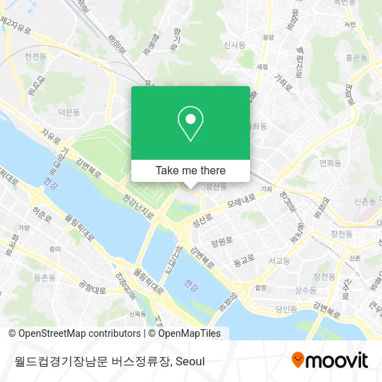 월드컵경기장남문 버스정류장 map