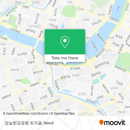 잠실한강공원 토끼굴 map