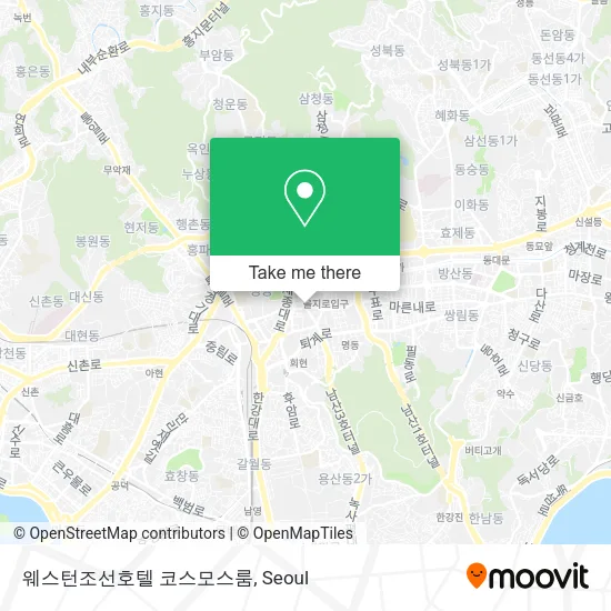 웨스턴조선호텔 코스모스룸 map