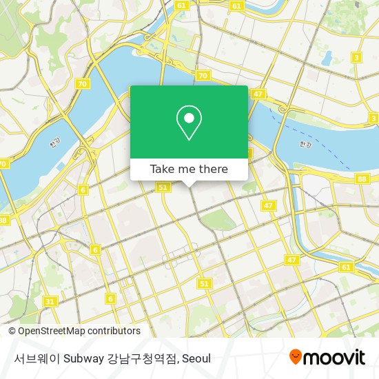 서브웨이 Subway 강남구청역점 map