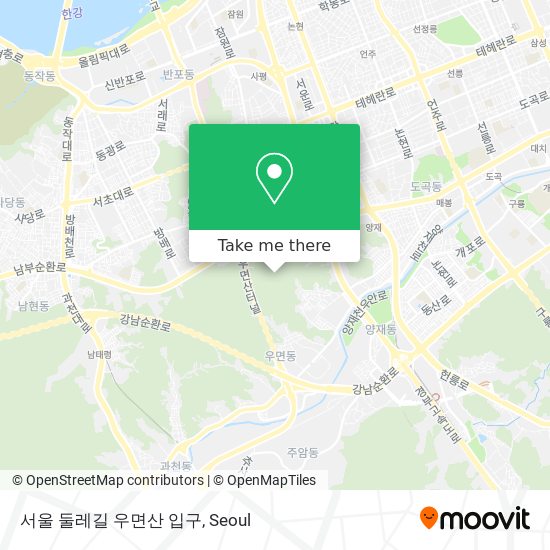 서울 둘레길 우면산 입구 map