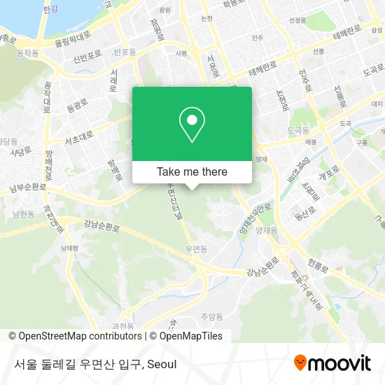 서울 둘레길 우면산 입구 map