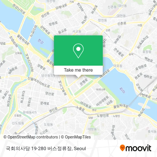국회의사당 19-280 버스정류장 map
