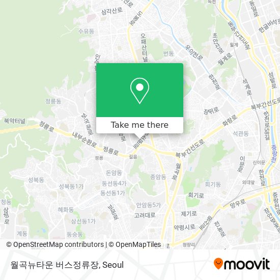 월곡뉴타운 버스정류장 map