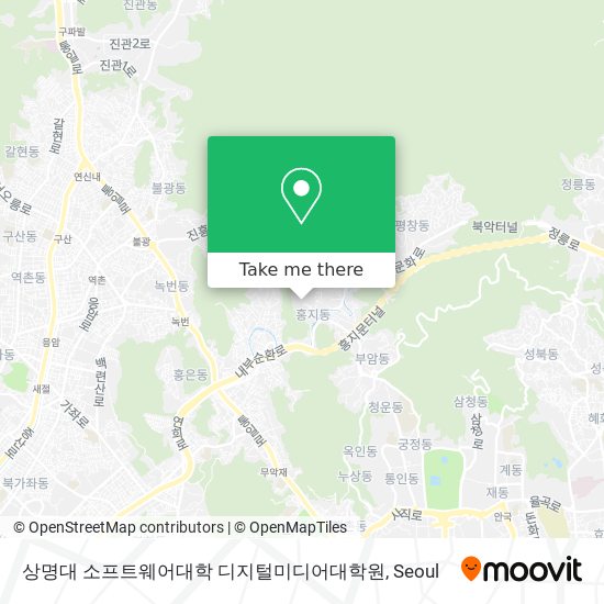 상명대 소프트웨어대학 디지털미디어대학원 map