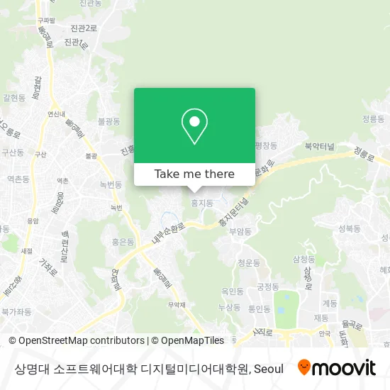 상명대 소프트웨어대학 디지털미디어대학원 map