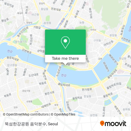 뚝섬한강공원 음악분수 map