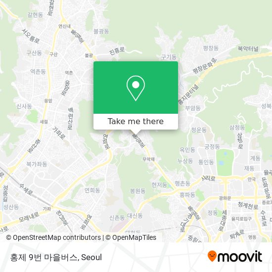 홍제 9번 마을버스 map