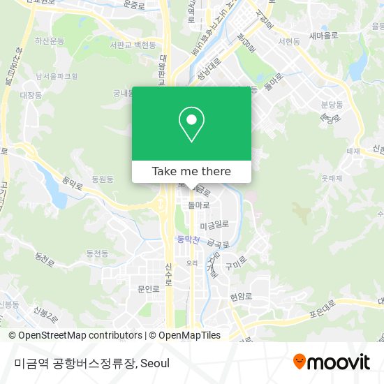 미금역 공항버스정류장 map