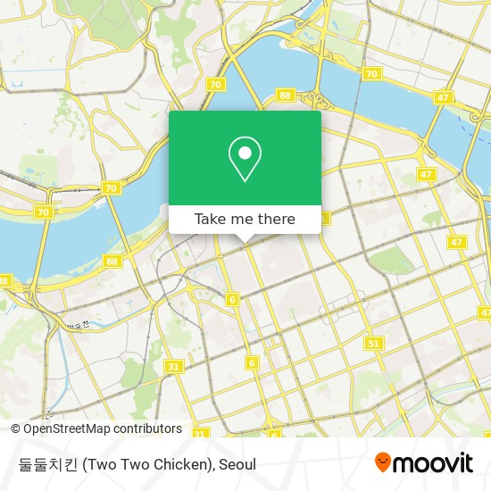 How to get to 둘둘치킨 (Two Two Chicken) in 강남구, 서울시 by Subway or Bus