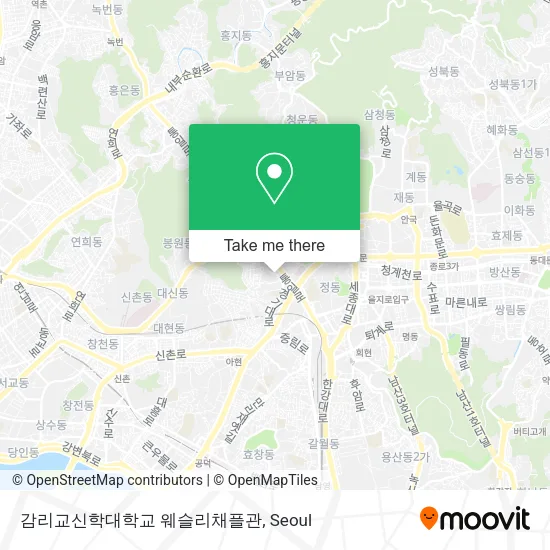 감리교신학대학교 웨슬리채플관 map