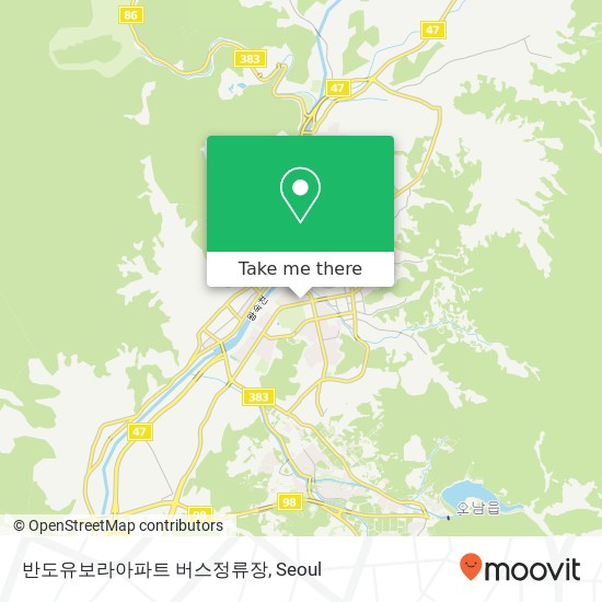 반도유보라아파트 버스정류장 map