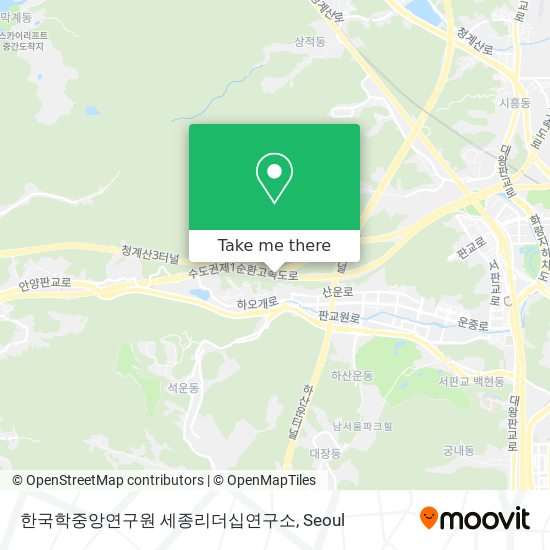 한국학중앙연구원 세종리더십연구소 map