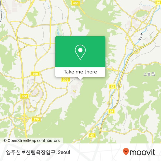 양주천보산림욕장입구 map