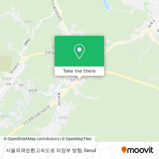 서울외곽순환고속도로 의정부 방향 map