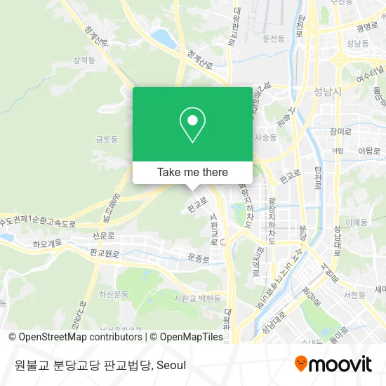 원불교 분당교당 판교법당 map