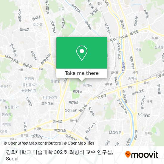 경희대학교 미술대학 302호 최병식 교수 연구실 map