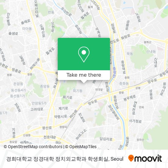 경희대학교 정경대학 정치외교학과 학생회실 map