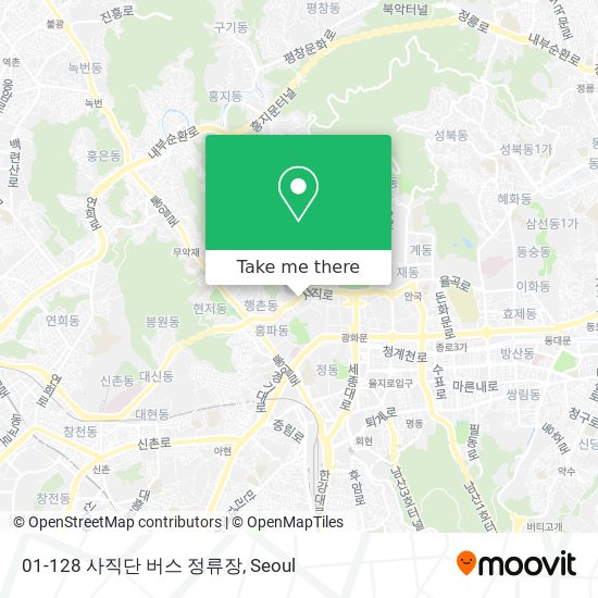 01-128 사직단 버스 정류장 map