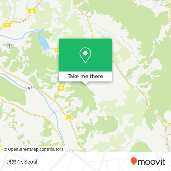 명봉산 map