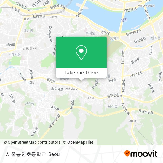 서울봉천초등학교 map