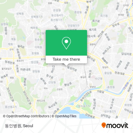 How to get to 동인병원 in 성동구, 서울시 by Subway or Bus