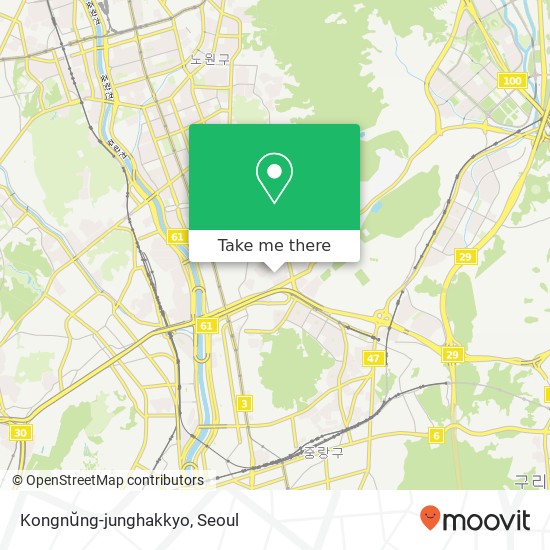Kongnŭng-junghakkyo map