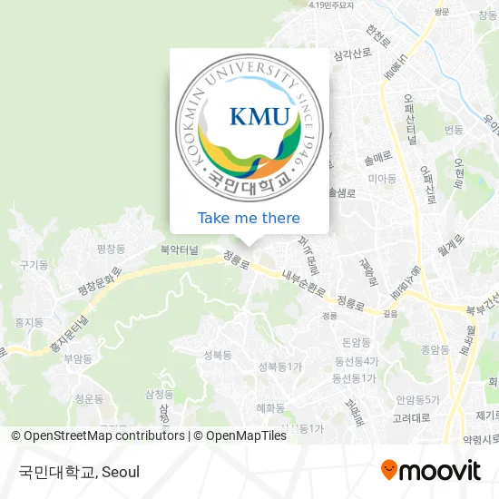 국민대학교 map