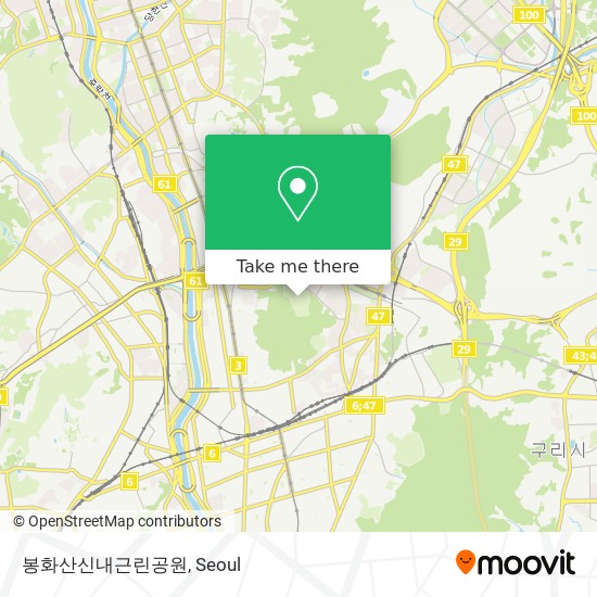 봉화산신내근린공원 map