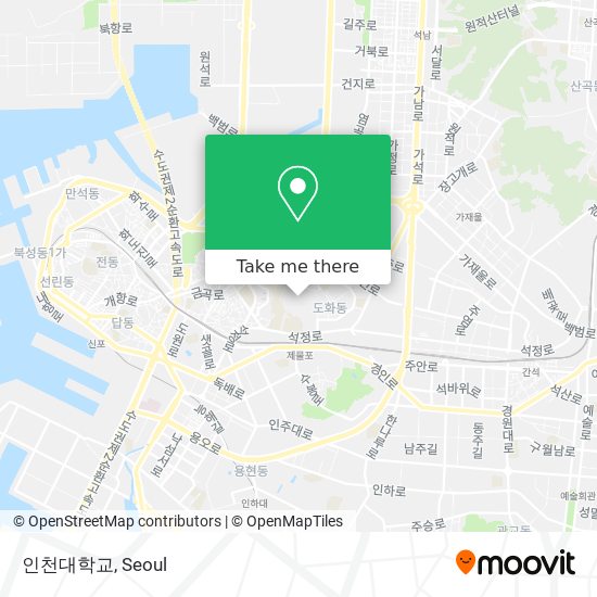 인천대학교 map