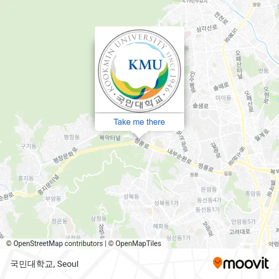 국민대학교 map