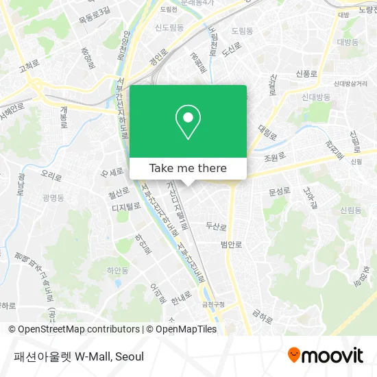 패션아울렛 W-Mall map