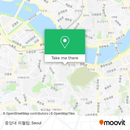 중앙대 의혈탑 map