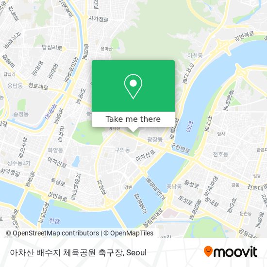 아차산 배수지 체육공원 축구장 map
