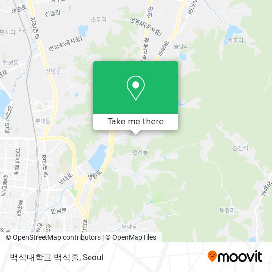 백석대학교 백석홀 map