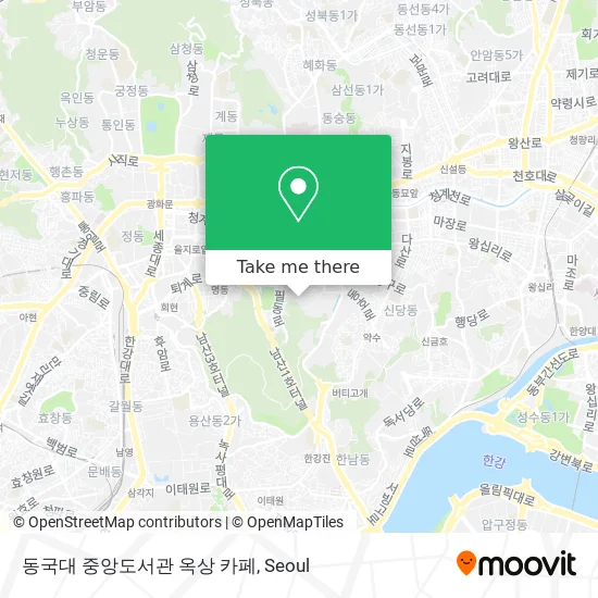 동국대 중앙도서관 옥상 카페 map