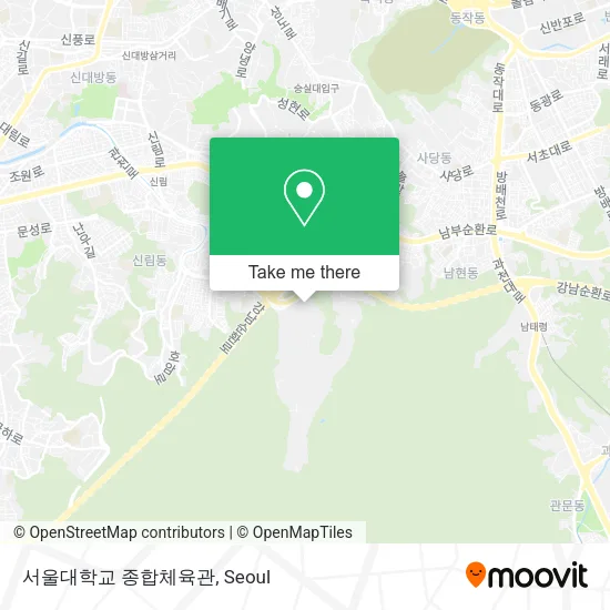 서울대학교 종합체육관 map