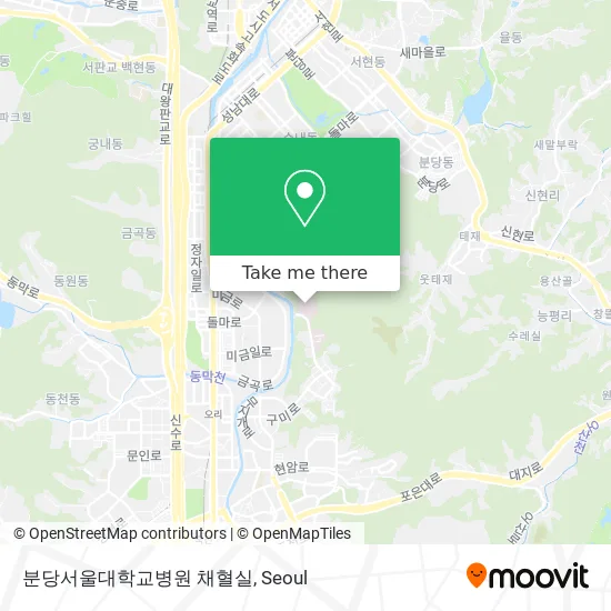 분당서울대학교병원 채혈실 map
