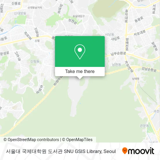 서울대 국제대학원 도서관 SNU GSIS Library map