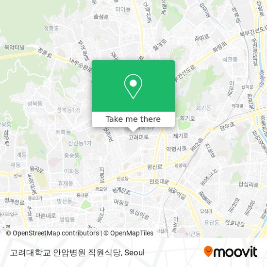 고려대학교 안암병원 직원식당 map