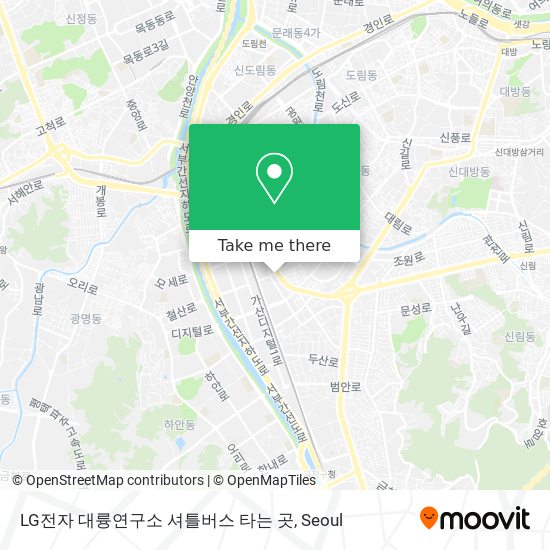 LG전자 대륭연구소 셔틀버스 타는 곳 map