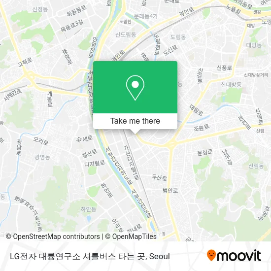 LG전자 대륭연구소 셔틀버스 타는 곳 map