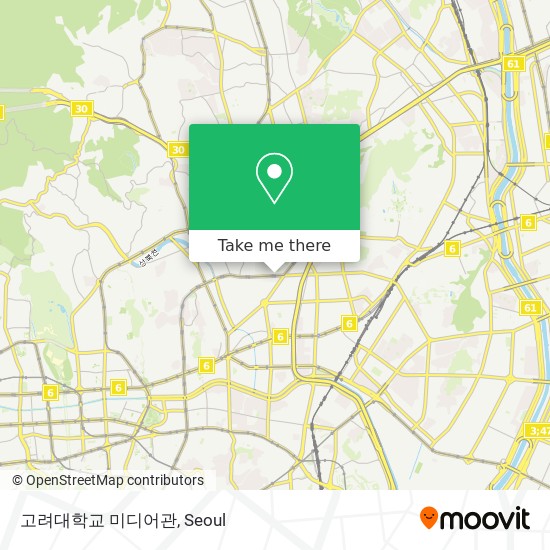 고려대학교 미디어관 map